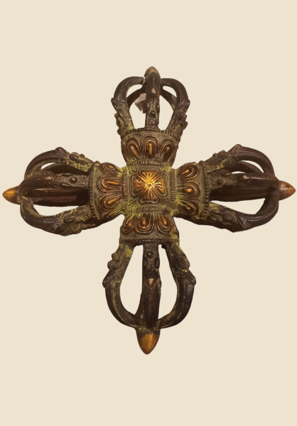 Vajra Doppel Dorje aus Bronze