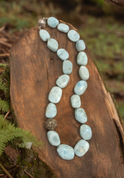 Edelsteinkette aus Larimar